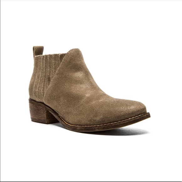 Tan Distressed Suede Burnished Boho Ankle Boot - Picture 5 of 8